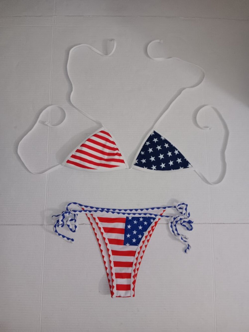 BIKINI TOP & BOTTOM PATRIOTIC STARS AND STRIPES RED WHITE BLUE